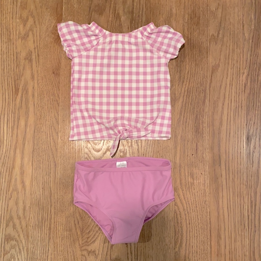 Carter’s gingham 2 piece swimsuit, 12 mos